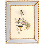 Постер с изображением птиц и цветов в зеркальной раме Blooming Birds Poster варинант исполнения - 8 | Loft Concept в Самаре