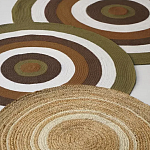 Ковер круглый из хлопка с контрастным узором Bullseye 150 варинант исполнения - 7 | Loft Concept в Самаре