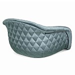 Барный стул со спинкой и мягкой обивкой с ромбами на 4-х деревянных ножках Голубой Велюр Ava Charm варинант исполнения - 3 | Loft Concept в Самаре