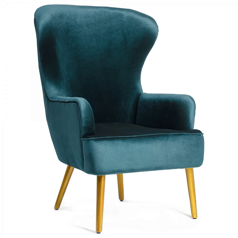 Кресло Wingback Dining Chair turquoise velor Бирюзовый Кресло Wingback Dining Chair turquoise velor Бирюзовый в Самаре | Loft Concept
