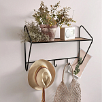 Настенная вешалка с полкой из ротанга Bourn Shelf-hanger варинант исполнения - 5 | Loft Concept в Самаре