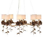 Люстра с каркасом в виде цветков розы и тканевыми абажурами Flowers and Fox Roses варинант исполнения - 1 | Loft Concept в Самаре