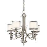 Люстра с белыми тканевыми абажурами в прозрачных стеклянных цилиндрах Kichler варинант исполнения - 6 | Loft Concept в Самаре