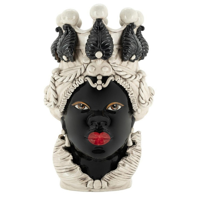 Ваза Vase Moro Lady Black Big Черный Бежевый Ваза Vase Moro Lady Black Big Черный Бежевый в Самаре | Loft Concept