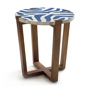 Приставной столик с инкрустацией Azure Reef Side Table - Bone Inlay