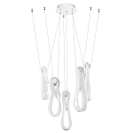 Подвесной светильник белого цвета с 6-ю изогнутыми плафонами Flow Loop варинант исполнения - 2 | Loft Concept в Самаре