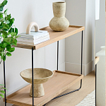 Консоль деревянной столешницей и полкой Wooden Table Top and Shelf варинант исполнения - 5 | Loft Concept в Самаре