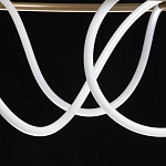 Люстра подвесная круглая золотого цвета с белыми изогнутыми световыми линиями Luke Lampco Tracer Lamp варинант исполнения - 9 | Loft Concept в Самаре