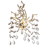 Бра с ветвистым каркасом и стеклянными подвесами цвет золото Golden Leaf Fall варинант исполнения - 1 | Loft Concept в Самаре