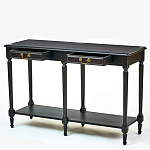 Консоль черная из массива березы с полкой и двумя ящиками Vintage варинант исполнения - 2 | Loft Concept в Самаре