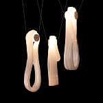 Подвесной светильник белого цвета с 3-мя изогнутыми плафонами Flow Loop варинант исполнения - 6 | Loft Concept в Самаре