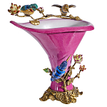 Ваза розового цвета из фарфора с птичкми и цветущими ветвями Garden of Eden варинант исполнения - 1 | Loft Concept в Самаре