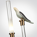 Настольная лампа с прозрачной трубкой и декоративной фигуркой птицы на бронзовой подставке Ganthea варинант исполнения - 4 | Loft Concept в Самаре
