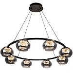Люстра с круглыми плафонами из дымчато-серого стекла IONA Grey Glass Chandelier 8 варинант исполнения - 2 | Loft Concept в Самаре
