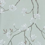 Обои ручная роспись Magnolia Canopy Original Colourway on Adam Grey dyed silk варинант исполнения - 2 | Loft Concept в Самаре