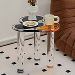 Дизайнерский журнальный стол с фигурной столешницей на 3-х прозрачных ножках Rahakif варинант исполнения - 3 | Loft Concept в Самаре