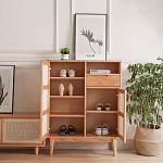 Комод с плетеными дверками и открытой нишей  с ящиком Dora Sideboard варинант исполнения - 1 | Loft Concept в Самаре