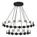 Люстра двухъярусная с круглыми светодиодными источниками света Maxine Light варинант исполнения - 4 | Loft Concept в Самаре