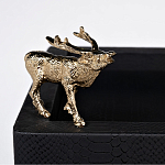 Стол сервировочный кожаный с декором в виде золотистой фигуркой лося Embodiment of Style варинант исполнения - 2 | Loft Concept в Самаре