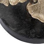 Настольная лампа с черным тканевым абажуром на основании в виде листьев Golden Leaves варинант исполнения - 1 | Loft Concept в Самаре