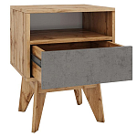Тумба прикроватная с ящиком и фасадом цвета серый бетон Grace of Furniture варинант исполнения - 2 | Loft Concept в Самаре