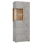 Шкаф-витрина двухдверная с фасадом цвета серый бетон Grace of Furniture варинант исполнения - 2 | Loft Concept в Самаре