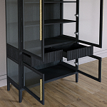 Витрина Primo со стеклянными фасадами и 2 ящиками Черный дуб варинант исполнения - 8 | Loft Concept в Самаре