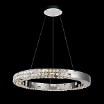 Люстра серебряная в форме кольца с мозаичным хрустальным оформлением Sparks of Crystal варинант исполнения - 3 | Loft Concept в Самаре