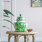 Ваза с зелёными листьями и крышкой Vase Green Leaves варинант исполнения - 5 | Loft Concept в Самаре