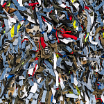 Ковер прямоугольный разноцветный из джинсовой одежды Zero Waste варинант исполнения - 2 | Loft Concept в Самаре