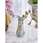 Кувшин с цветочным рисунком и бронзовой ручкой Blue Garden варинант исполнения - 6 | Loft Concept в Самаре