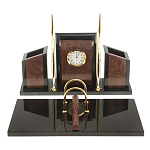 Настольный письменный набор из лемезита и змеевика с часами Royal Accessory варинант исполнения - 1 | Loft Concept в Самаре