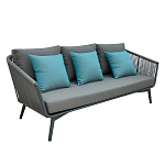 Диван трехместный уличный серый Gray Fiber варинант исполнения - 1 | Loft Concept в Самаре