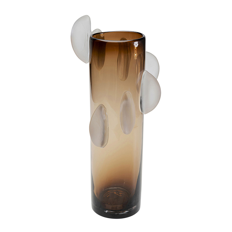 Ваза коричневая Forma Mare со стеклянными вставками Коричневый Прозрачный в Самаре | Loft Concept 