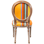 Стул бежевый в разноцветную полоску из натурального бука с изображением птиц и цветов Blooming Blue Birds Colorful Stripes Chair варинант исполнения - 3 | Loft Concept в Самаре