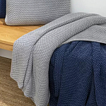 Плед из хлопка серого цвета Waffle Comfort варинант исполнения - 4 | Loft Concept в Самаре