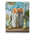 Ваза высокая из фарфора на бронзовом основании Turquoise Blooming Garden варинант исполнения - 10 | Loft Concept в Самаре