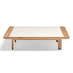 Дизайнерский кофейный стол из дерева с керамической столешницей уличный SWAY Coffee Table варинант исполнения - 5 | Loft Concept в Самаре