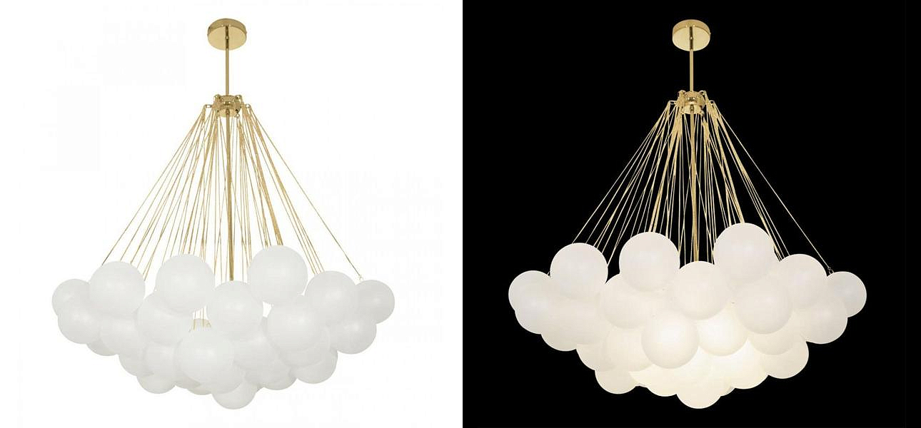 Люстра Белые Шары Apparatus Studio CLOUD Gold диаметр 100 см Люстра Белые Шары Apparatus Studio CLOUD Gold диаметр 100 см - Loft-Concept в Самаре