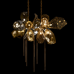 Люстра подвесная с 18-ю стеклянными плафонами с вертикальными подвесками Gilded Mirage  варинант исполнения - 4 | Loft Concept в Самаре