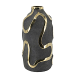 Ваза с золотыми акцентными полосами на черном матовом фоне Accent Tape варинант исполнения - 2 | Loft Concept в Самаре