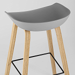 Барный стул на ножках из натурального дерева Boras Grey варинант исполнения - 6 | Loft Concept в Самаре