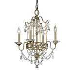 Люстра подвеная с 4-мя лампами и стеклянными подвесками в классическом стиле Feiss варинант исполнения - 1 | Loft Concept в Самаре