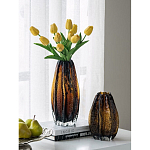 Ваза стеклянная янтарного цвета с текстурированным силуэтом Carambola варинант исполнения - 5 | Loft Concept в Самаре