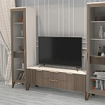 Витрина левая 1-дверная с ящиком и 5-ю белыми полками Harper Line варинант исполнения - 2 | Loft Concept в Самаре