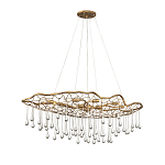 Люстра подвесная золотого цвета с металлическим сетчатым основанием и стеклянными каплевидными подвесками Hinkley варинант исполнения - 7 | Loft Concept в Самаре