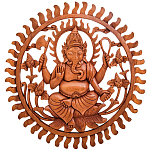 Панно из дерева круглое Ганеша Panel With Animals варинант исполнения - 1 | Loft Concept в Самаре