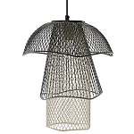 Подвесной светильник Black Grey Mesh Tube Lampshade Hanging Lamp варинант исполнения - 1 | Loft Concept в Самаре