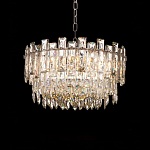 Круглая люстра с хрустальными подвесками на серебряном каркасе Gorgeous Crystal Light варинант исполнения - 8 | Loft Concept в Самаре