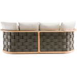 Дизайнерский уличный диван из массива дерева с плетеной спинкой PALINFRASCA Sofa варинант исполнения - 20 | Loft Concept в Самаре